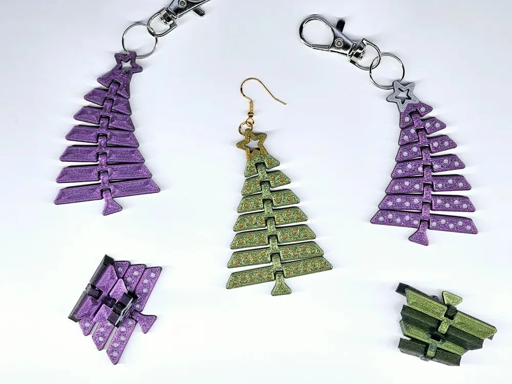 🎄 Boucles d’oreilles Sapin de Noël articulé