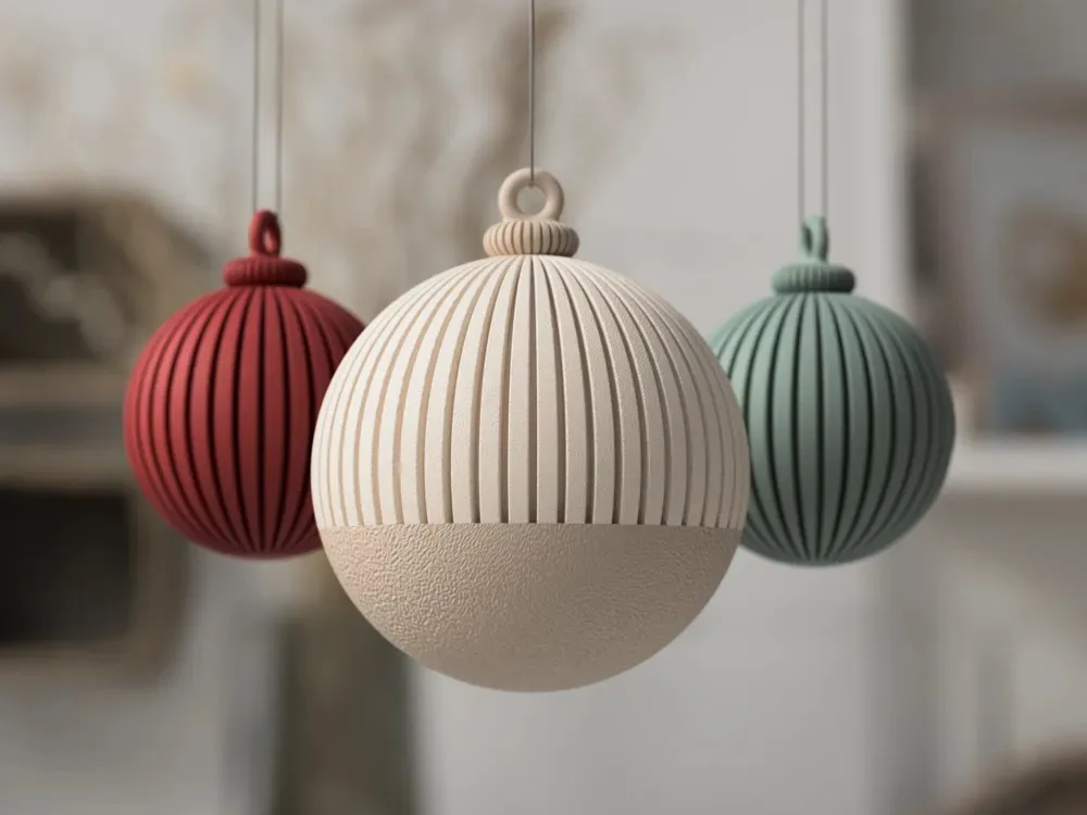 🎄 Boule de Noël Japandi – 70 mm