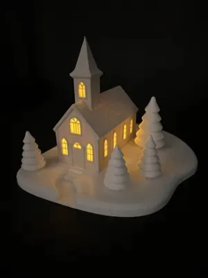 🏠 Maison lumineuse d’hiver avec LED – Impression 3D