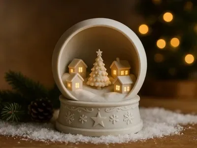 ❄️ Village d’hiver et sapin – décoration