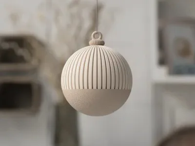 🎄 Boule de Noël Japandi – 70 mm