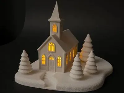 🏠 Maison lumineuse d’hiver avec LED – Impression 3D