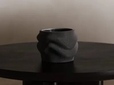 🌿 Pot Fjord Wave avec insert – Impression 3D