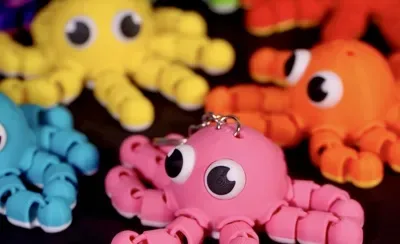 🐙 Pieuvre flexible articulée – porte-clés