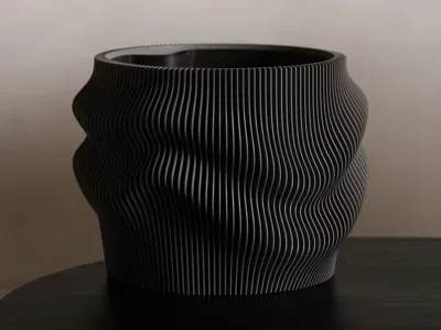 🌿 Pot Fjord Wave avec insert – Impression 3D