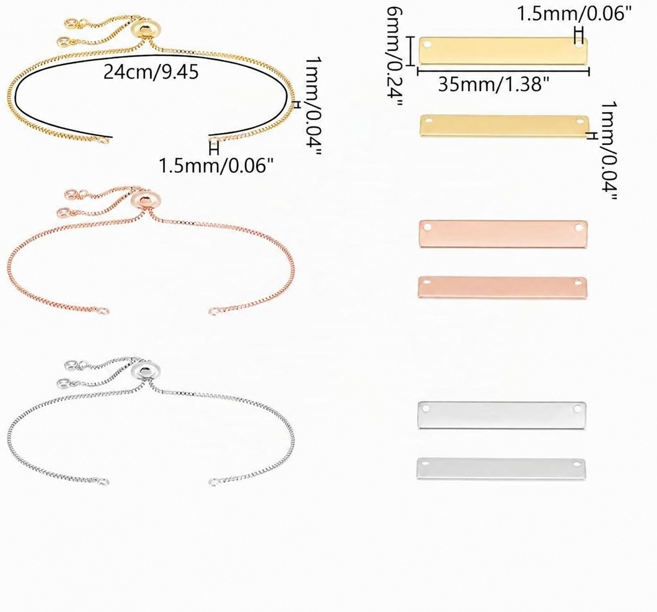 Bracelet coulissant gravable
