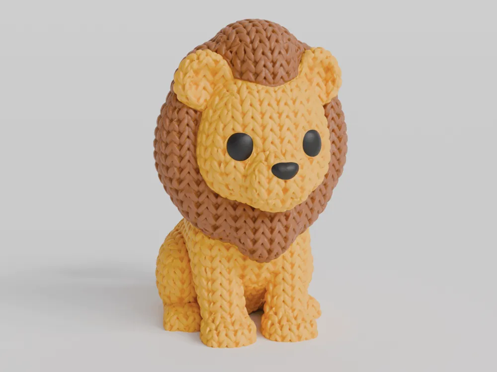 🦁 Lion effet tricot – Impression 3D
