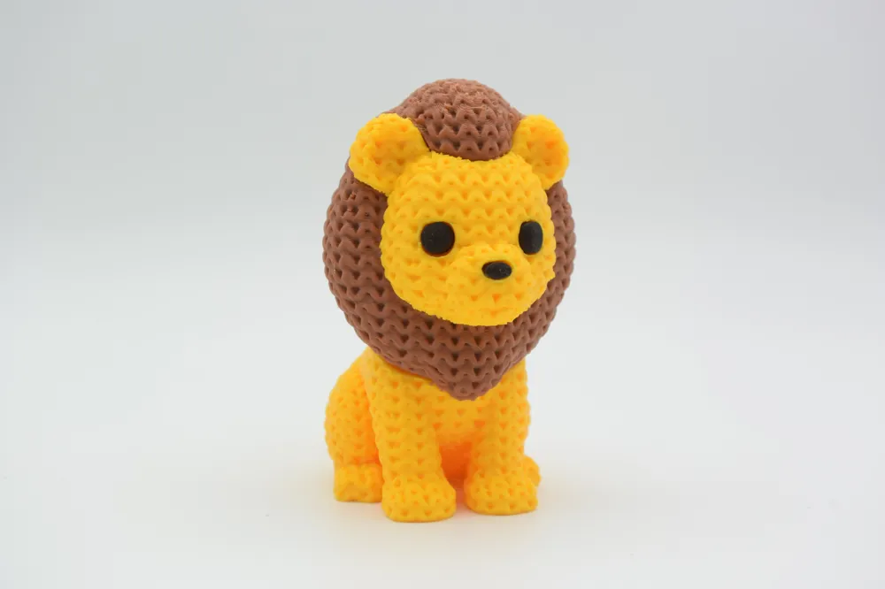 🦁 Lion effet tricot – Impression 3D