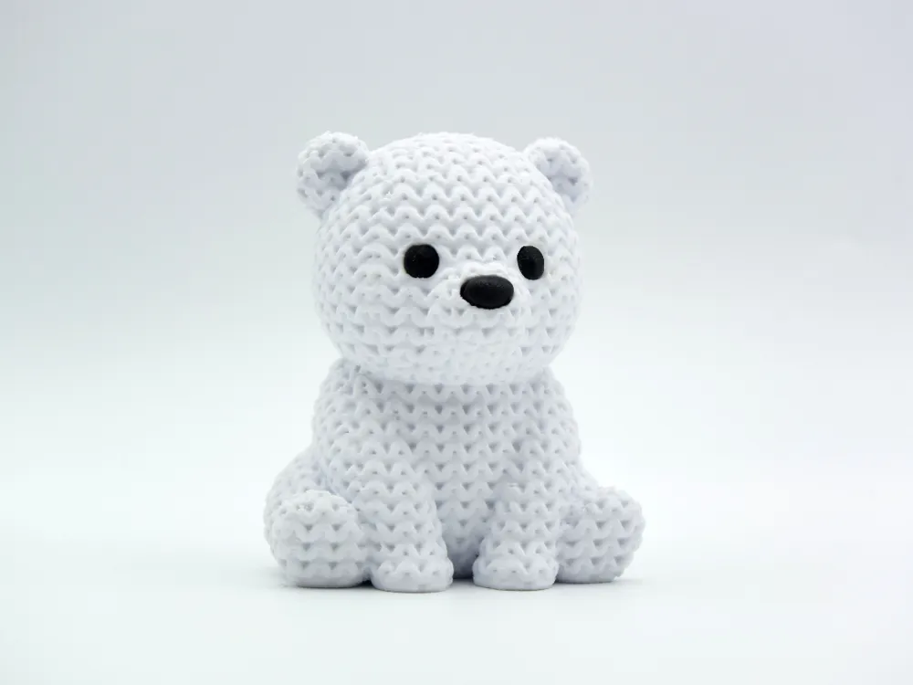 🐻‍❄️ Bébé ours polaire effet tricot – Impression 3D