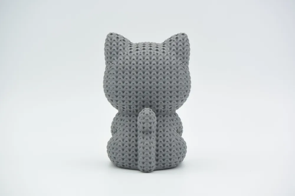 🐱 Chat avec cœur effet tricot – Impression 3D