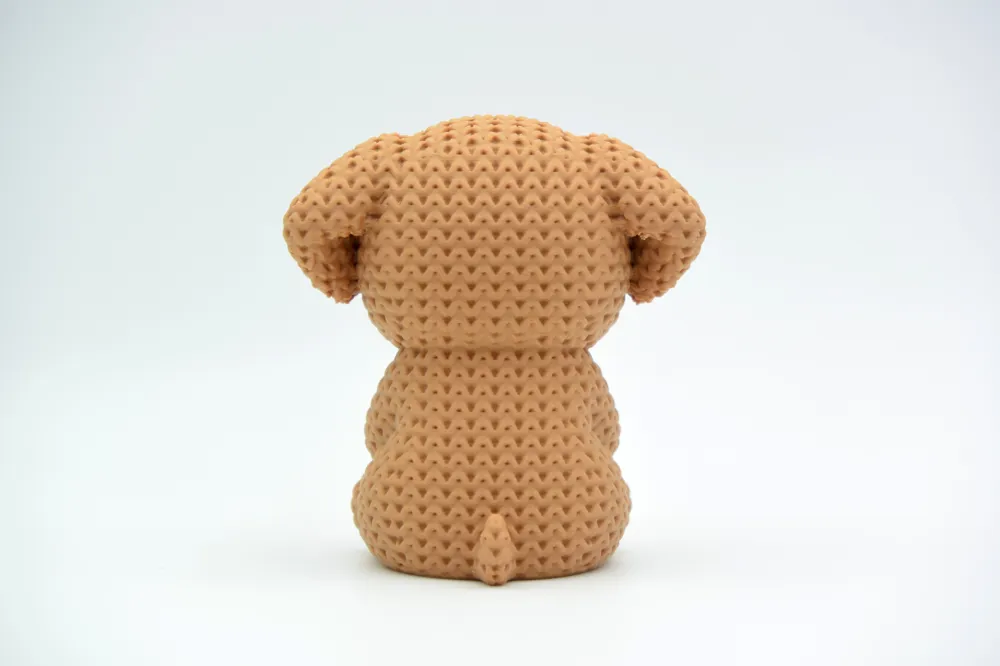 🐶 Chien avec cœur effet tricot – Impression 3D