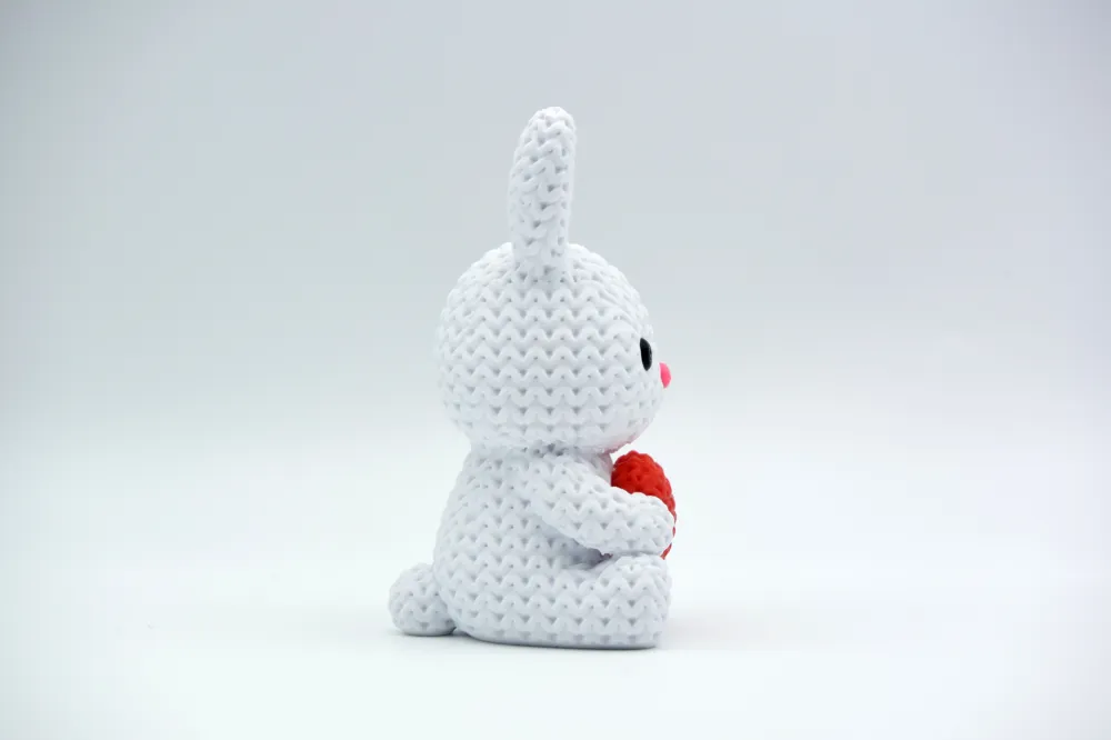 🐰 Lapin avec cœur effet tricot – Impression 3D