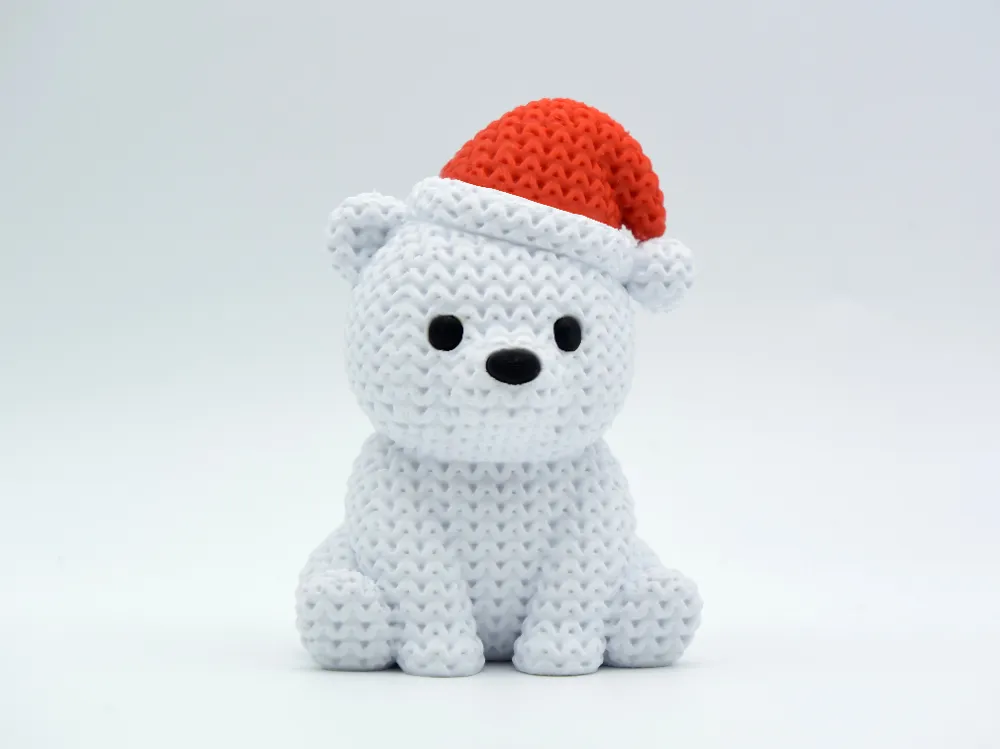 🐻‍❄️ Ours polaire de Noël effet tricot – Impression 3D