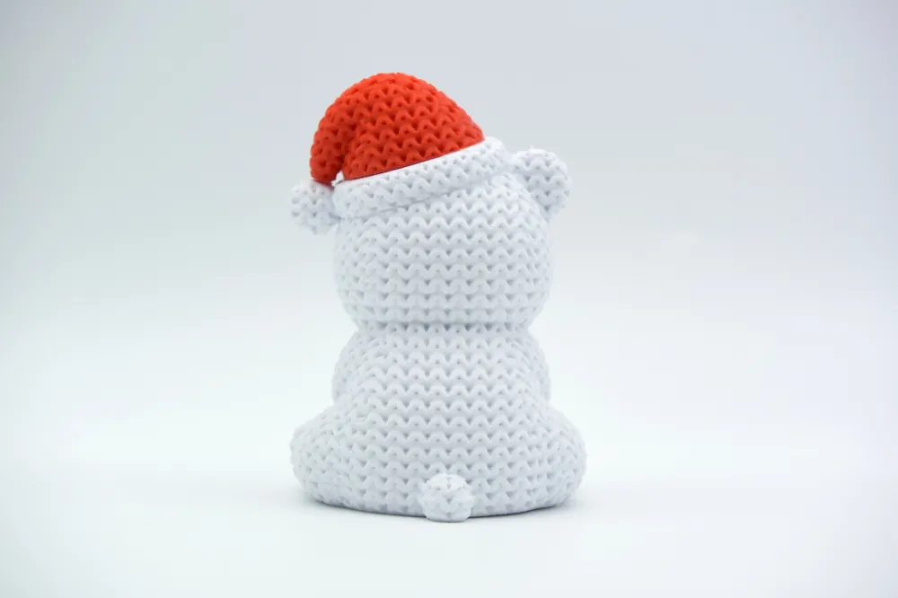 🐻‍❄️ Ours polaire de Noël effet tricot – Impression 3D