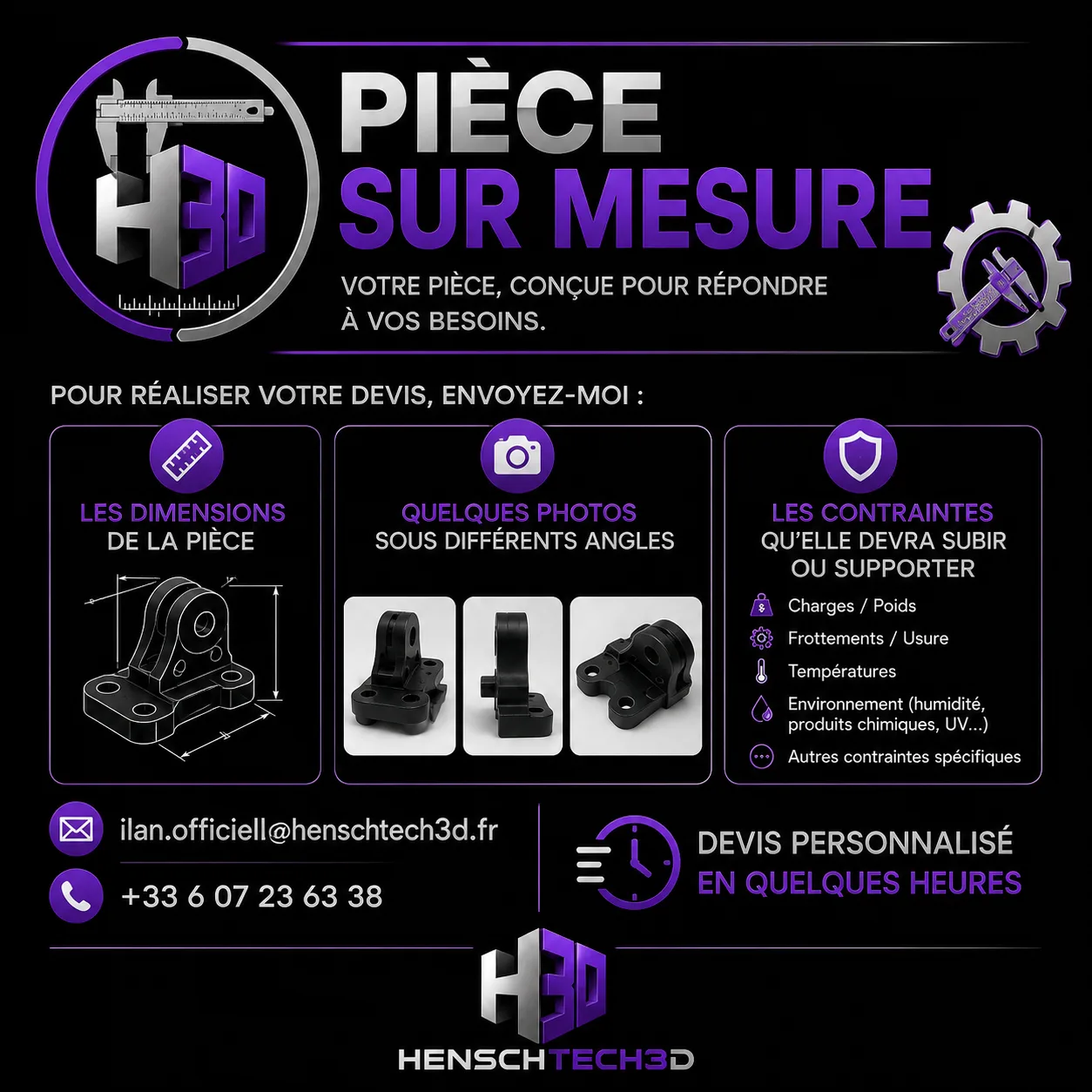 📐 Pièce sur mesure – Étude de votre projet