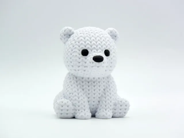 Bébé ours polaire effet tricot – Impression 3D